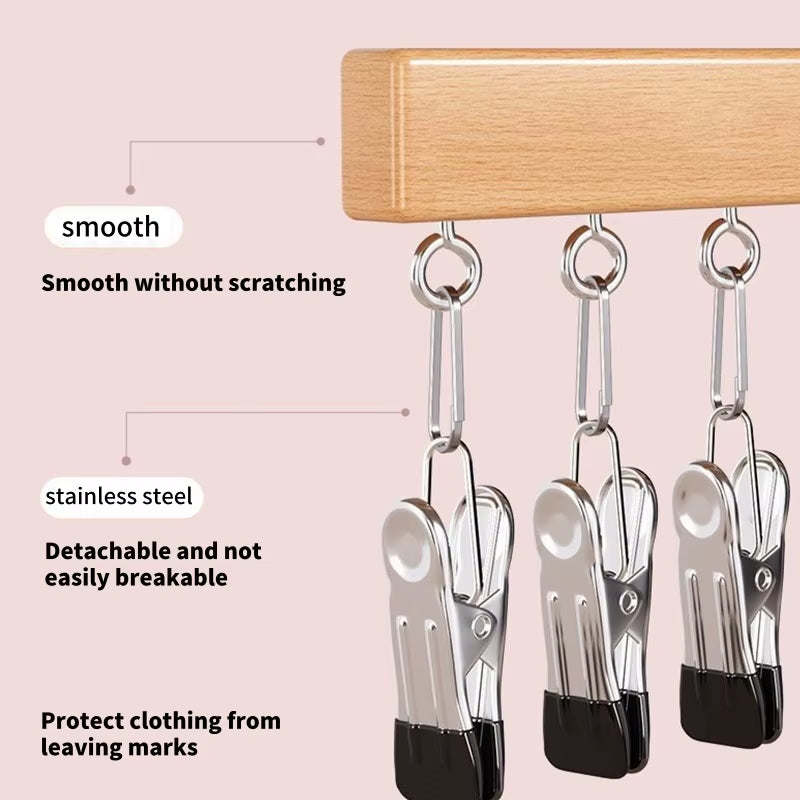 Portable 10-Clip Hanger – Space-Saving Organizer for Hats, Socks & More