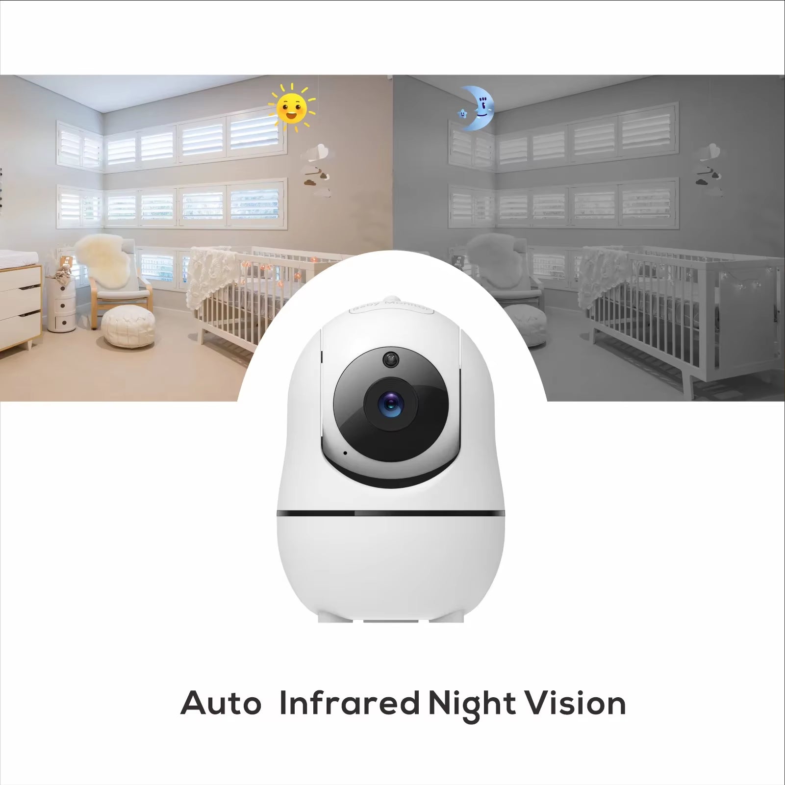 5” Baby Monitor – 2 Cameras, 1000ft Range, Night Vision, 2-Way Audio & Temp Sensor
