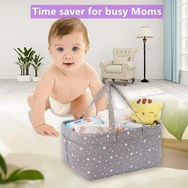 Portable Baby Diaper Caddy – Large Nursery Organizer for Changing Table & Car
