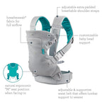 Flip 4-In-1 Light & Airy Convertible Baby Carrier, Adjustable, Ergonomic Babywearing, Registry Essential, Baby Carrier for Newborn to Toddler