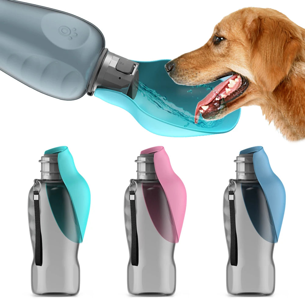 800ML Portable Dog Water Bottle for Large Breeds – Leakproof, Foldable Travel Bowl for Outdoor Adventures