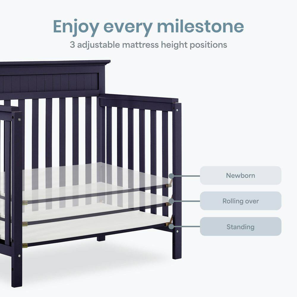 Harbor 4-in-1 Convertible Mini Crib – Navy