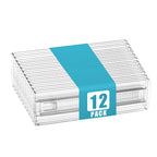 Drawer Dividers 4/6/8/12 Pack, Plastic Drawer Dividers for Baby Clothes, Kitchen Cutlery and Office Storage, Easy to Install