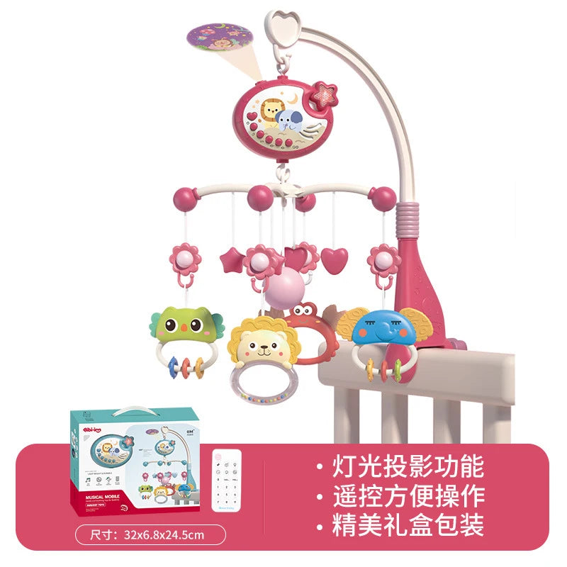 Musical Crib Mobile – Lights, Projection & Remote Control for Soothing Sleep