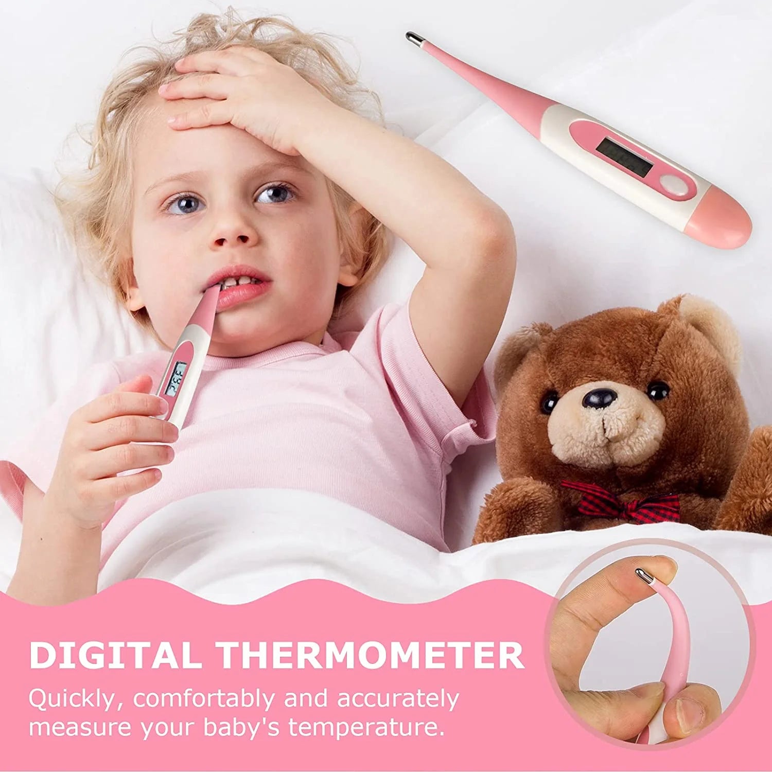 Happon 10-Piece Essential Baby Healthcare & Grooming Kit – Portable Nursery Suite (Pink)