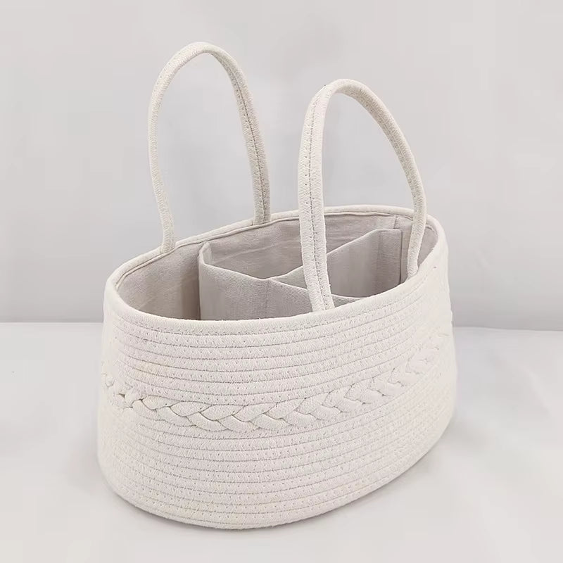 Multi-Use Diaper Bag & Organizer – Portable Cotton Rope Storage for Mom & Baby