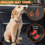 Dog Car Seat Cover, Back Seat Cover for Dogs Pet Car Seat Protector Waterproof Bench Car Seat Cover, Non-Slip Rear Seat Cover Fits Middle Armrest for Most Cars Trucks Suvs - Black