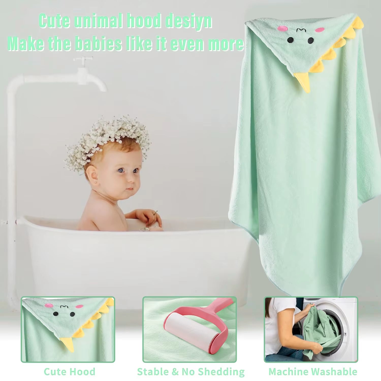 2-Pack Hooded Baby Towels – Soft, Cozy & Grow-With-Me Size (32x32”)