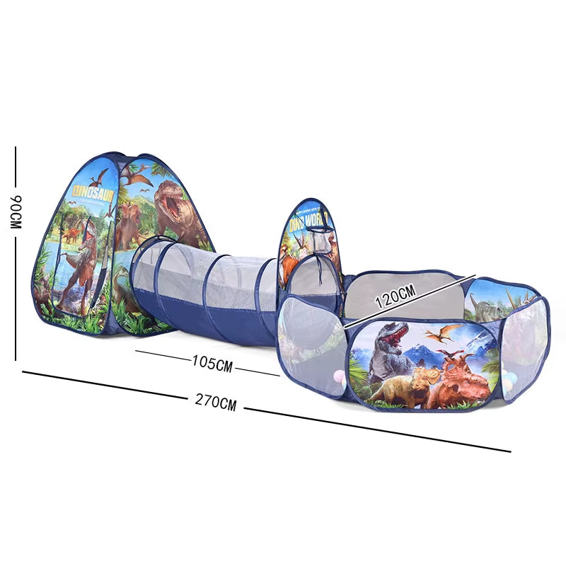 3 Pcs/Set Children'S Tent Tipi Ball Pool for Kids Portable Baby Wigwam Playhouse with Crawling Tunnel Baby Ocean Ball Pit Teepee