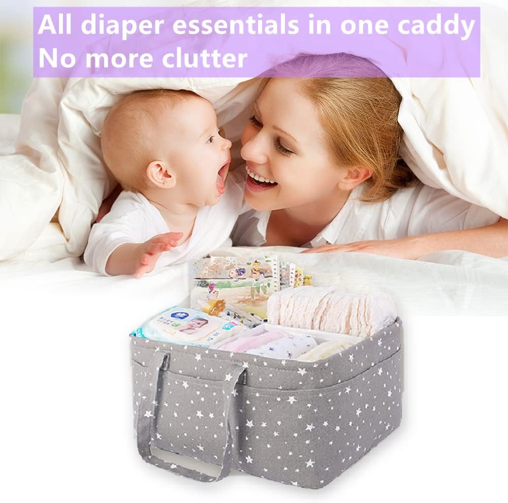 Portable Baby Diaper Caddy – Large Nursery Organizer for Changing Table & Car