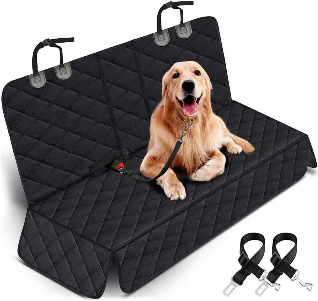 Dog Car Seat Cover, Back Seat Cover for Dogs Pet Car Seat Protector Waterproof Bench Car Seat Cover, Non-Slip Rear Seat Cover Fits Middle Armrest for Most Cars Trucks Suvs - Black