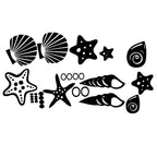 Beach Themed Room Decor - Set of 30 Fancy Sea Beach Shell Wall Decals , Vinyl Sea Shell Wall Stickers 