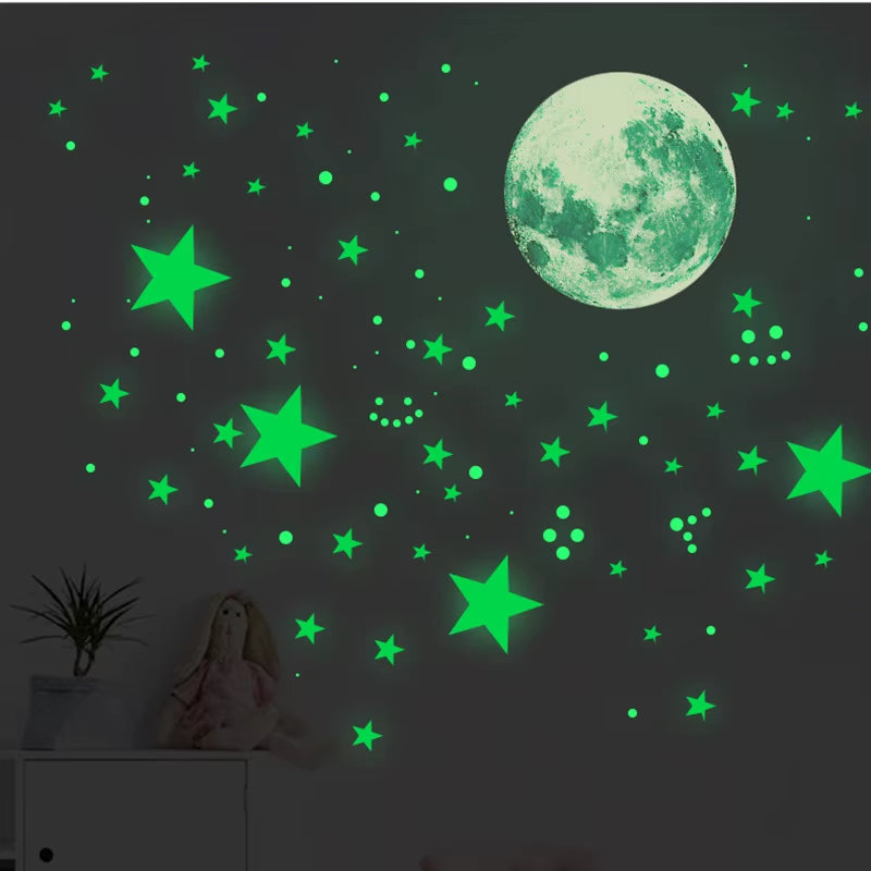 Glow-in-the-Dark Stars & Earth Wall Stickers