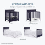 Harbor 4-in-1 Convertible Mini Crib – Navy