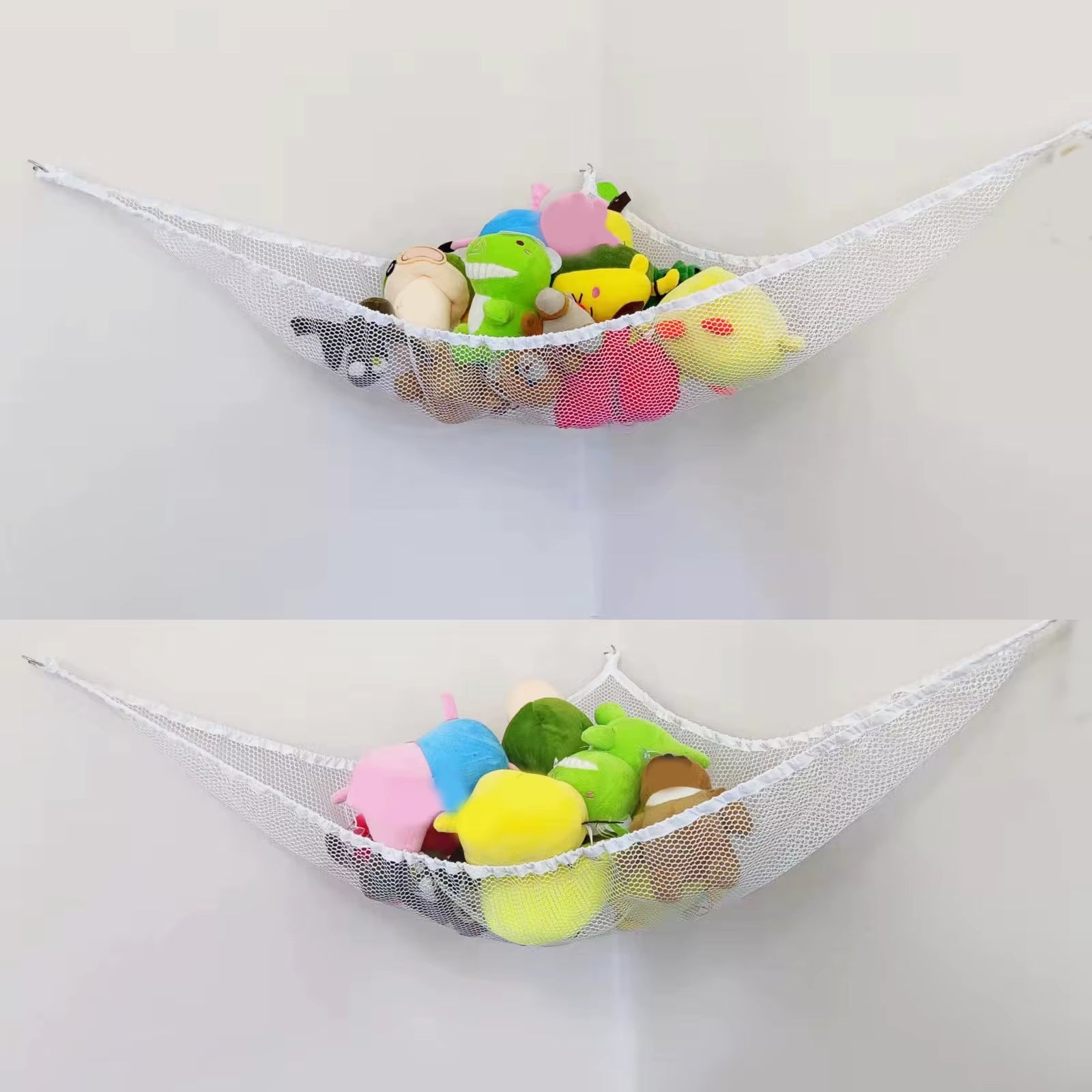 Mesh Net Toy Hammock Corner Stuffed Animals Kids Baby Hanging Storage Organizer