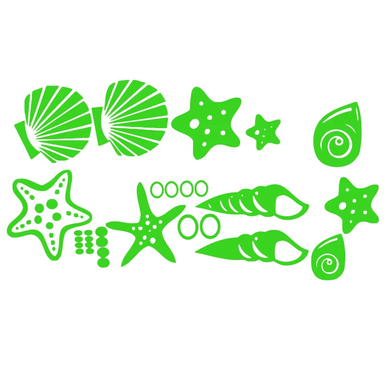Beach Themed Room Decor - Set of 30 Fancy Sea Beach Shell Wall Decals , Vinyl Sea Shell Wall Stickers 