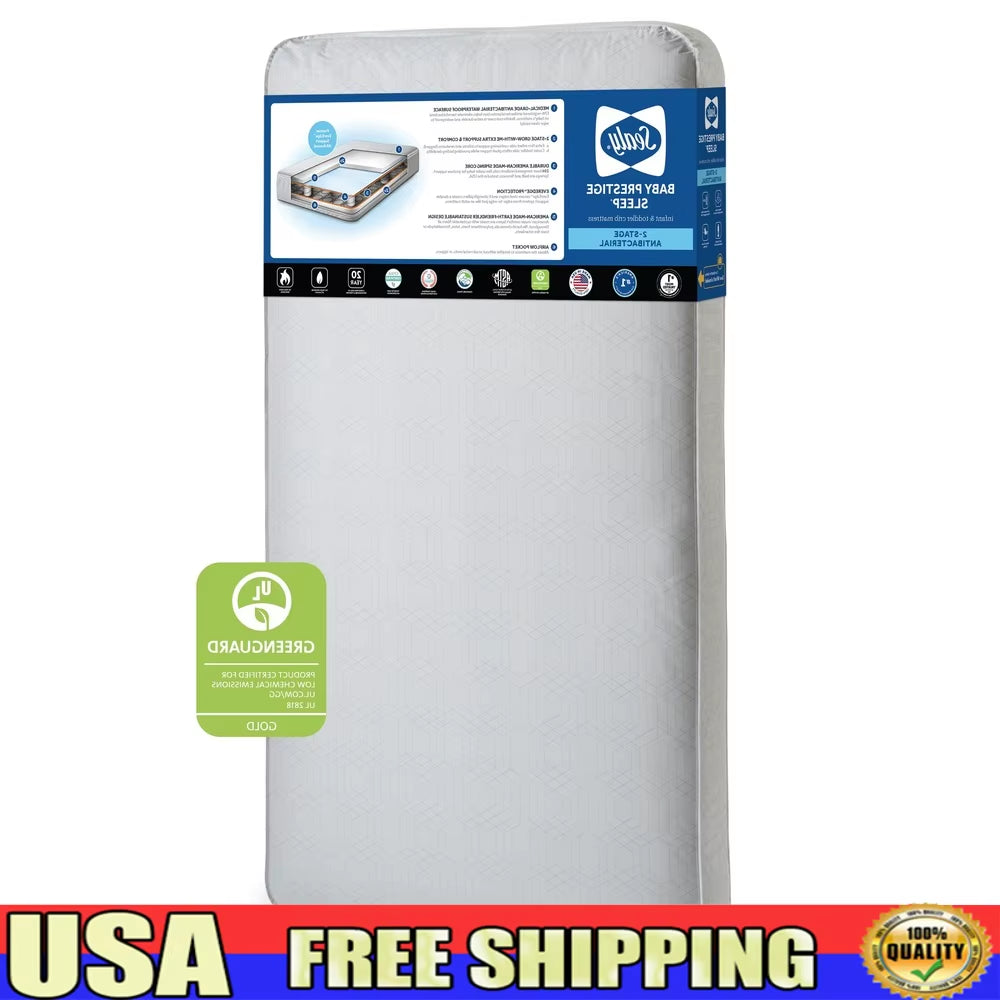 Ultra-Premium 2-Stage Baby Mattress – Waterproof, Extra Firm, 204 Coils
