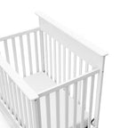 Petal Mini 4-in-1 Convertible Crib – White with Bonus Mattress
