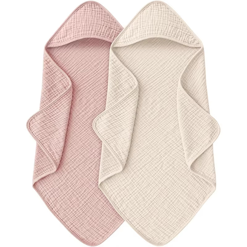 Muslin Hooded Baby Towel – Ultra-Soft, Lightweight & Absorbent (30x30”)