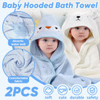 2-Pack Hooded Baby Towels – Soft, Cozy & Grow-With-Me Size (32x32”)