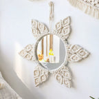 Boho Macrame Round Wall Mirror