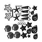 Beach Themed Room Decor - Set of 30 Fancy Sea Beach Shell Wall Decals , Vinyl Sea Shell Wall Stickers 