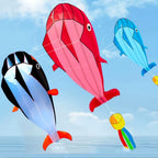 Soft Whale Kite Large Animal Beach Kite Outdoor Entertainment Game Easy to Fly anti Tear, Comes with Handle Cable Storage Bag