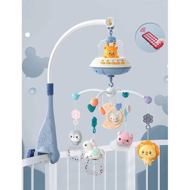 Musical Crib Mobile – Lights, Projection & Remote Control for Soothing Sleep