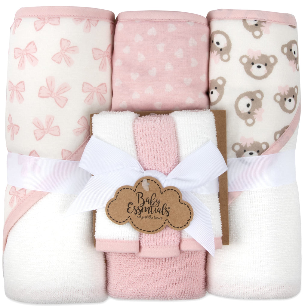 6-Piece Hooded Baby Towel & Washcloth Set – Ultra-Soft, Cozy & Adorably Sweet
