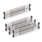 Drawer Divider Adjustable Length from 28 to 53.5 Cm, Kitchen Storage, Organiser, Plastic, Clear,