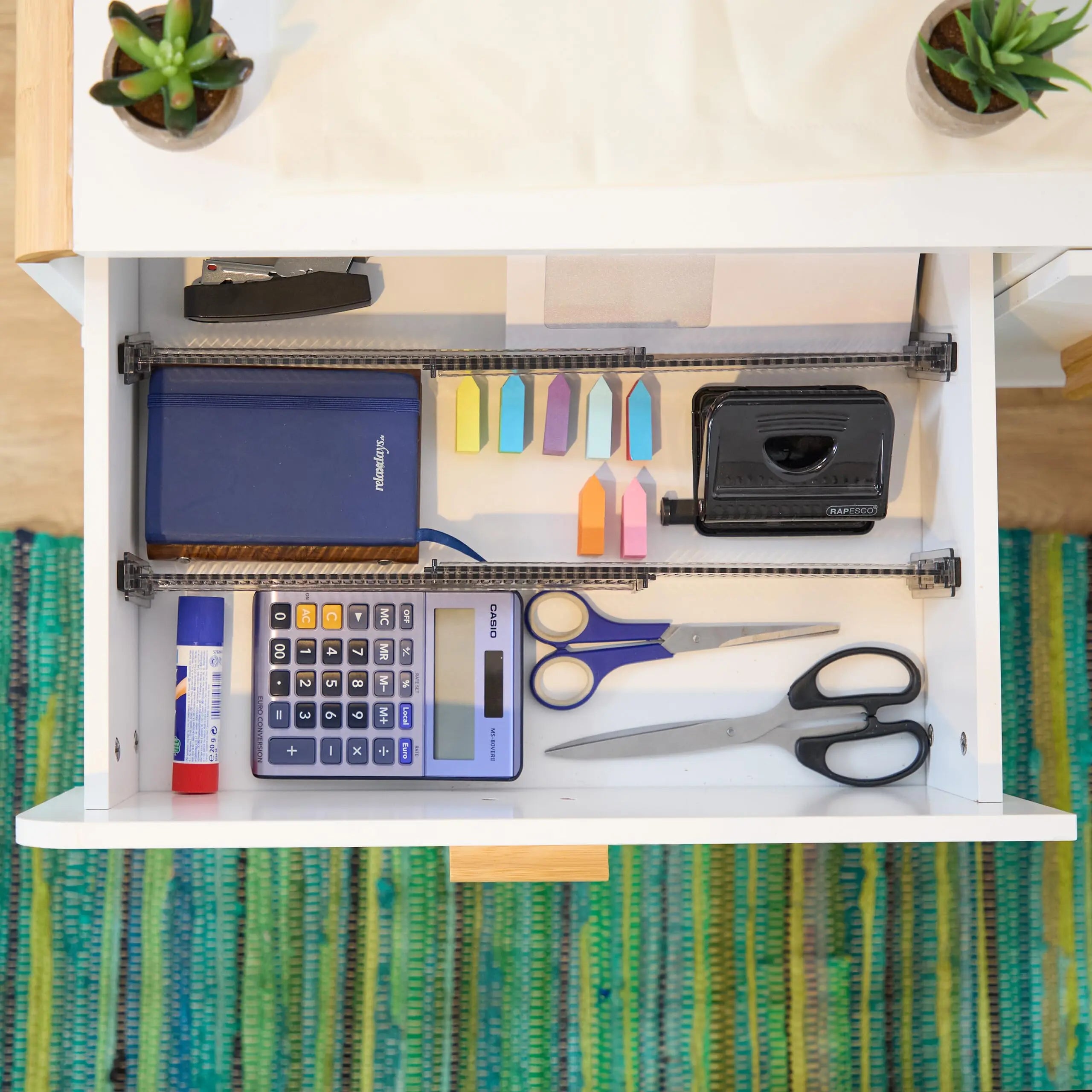 Drawer Divider Adjustable Length from 28 to 53.5 Cm, Kitchen Storage, Organiser, Plastic, Clear,
