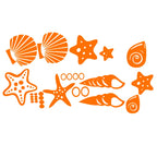 Beach Themed Room Decor - Set of 30 Fancy Sea Beach Shell Wall Decals , Vinyl Sea Shell Wall Stickers 