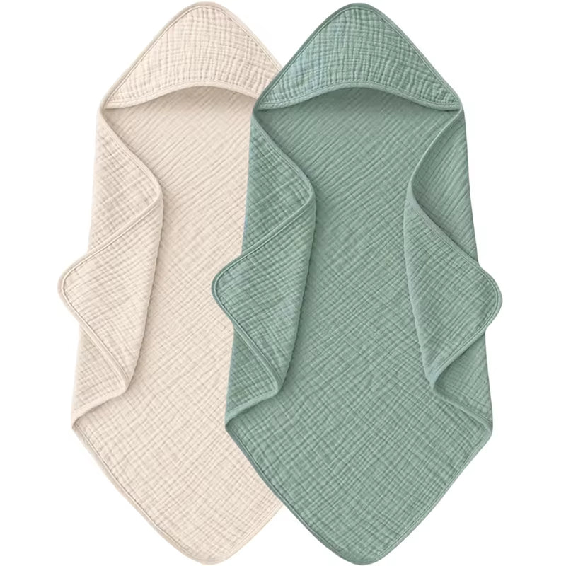 Muslin Hooded Baby Towel – Ultra-Soft, Lightweight & Absorbent (30x30”)