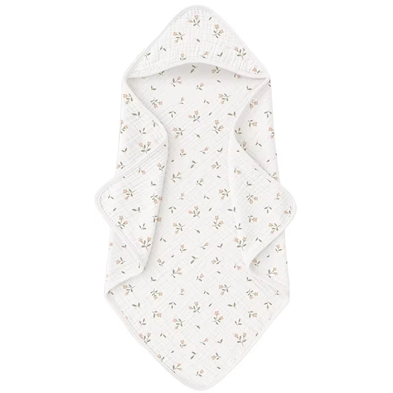 Muslin Hooded Baby Towel – Ultra-Soft, Lightweight & Absorbent (30x30”)