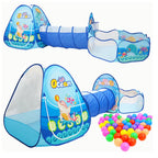 3 Pcs/Set Children'S Tent Tipi Ball Pool for Kids Portable Baby Wigwam Playhouse with Crawling Tunnel Baby Ocean Ball Pit Teepee
