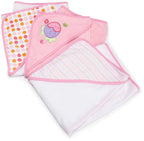 Baby 3 Pack Terry Bath Hooded Towels, Pink