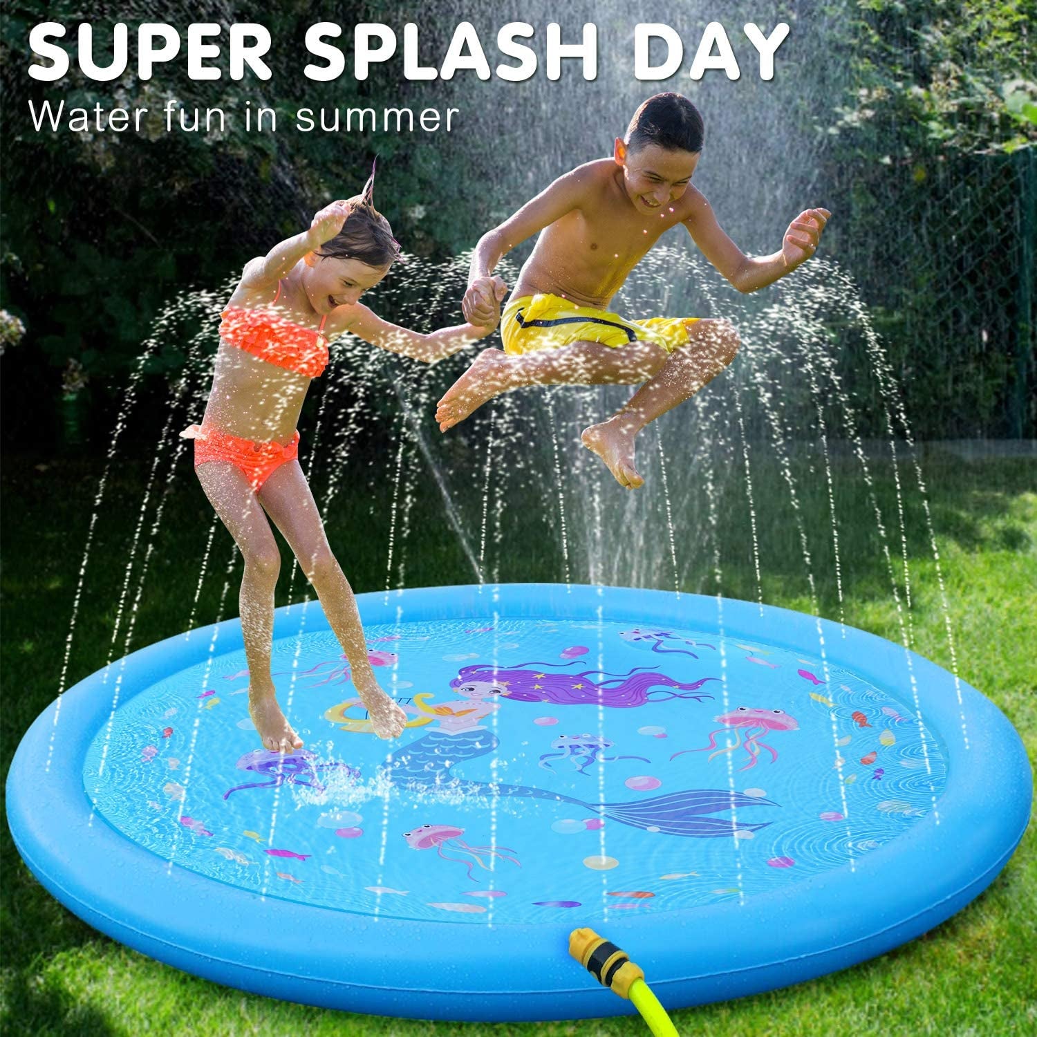 3-in-1 Kids Water Play Mat – Sprinkler, Splash Pad & Baby Pool for Toddlers 1-5 Years