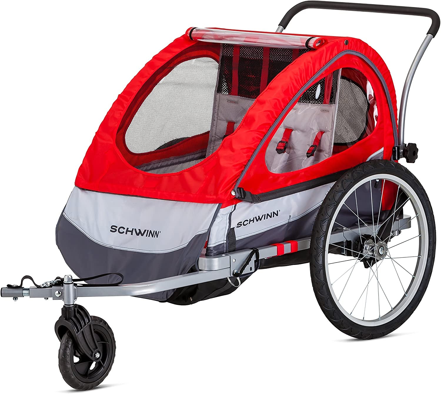 Trailblazer Double Bike Trailer – Seats 2 Kids, 80 lbs Max, Air Tires & Sun Canopy