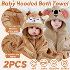 2-Pack Hooded Baby Towels – Soft, Cozy & Grow-With-Me Size (32x32”)