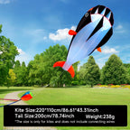 Soft Whale Kite Large Animal Beach Kite Outdoor Entertainment Game Easy to Fly anti Tear, Comes with Handle Cable Storage Bag