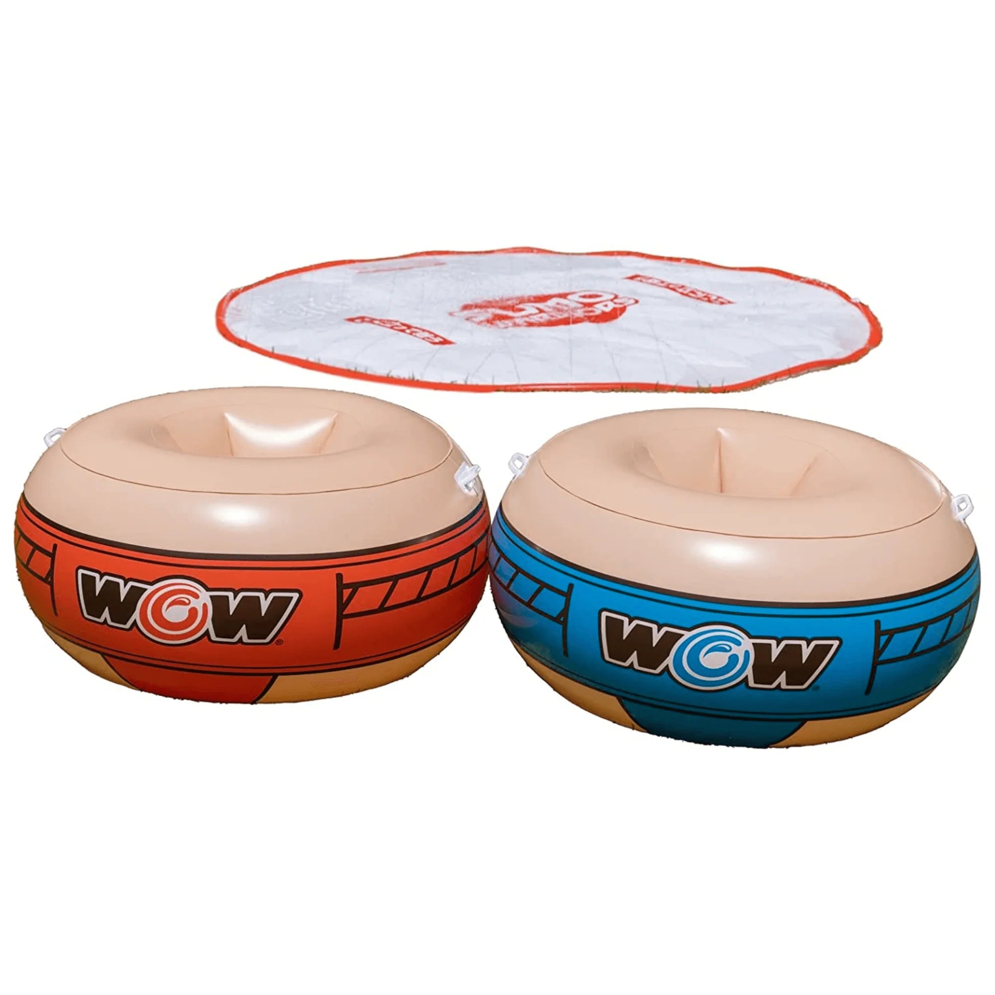 WOW Watersports 10Ft Sumo Wrestling Spray Pad with 2 Sumo Belly-Bumpers