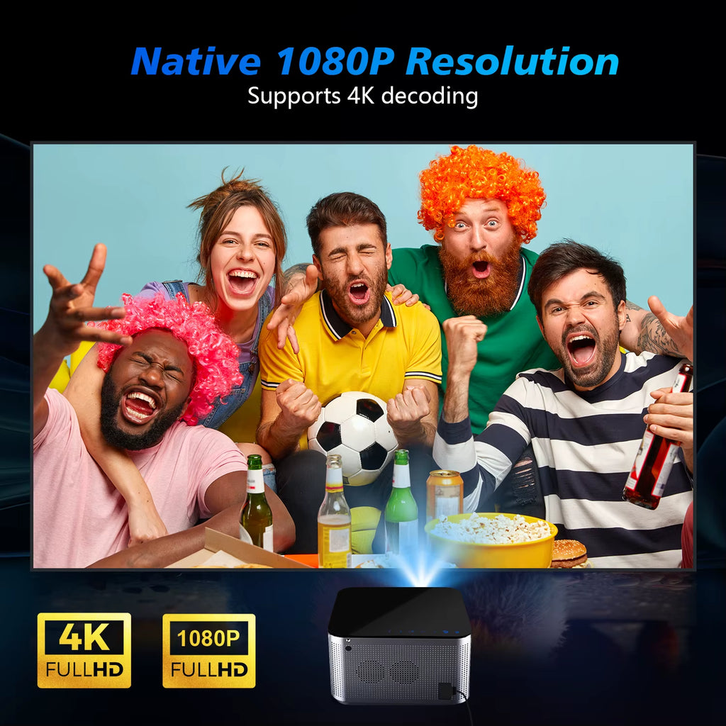 4K Android 11 Smart Projector – 580ANSI, Full HD 1080P, WiFi6, BT5.0, Voice Control Home Theater