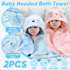 2-Pack Hooded Baby Towels – Soft, Cozy & Grow-With-Me Size (32x32”)