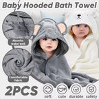 2-Pack Hooded Baby Towels – Soft, Cozy & Grow-With-Me Size (32x32”)