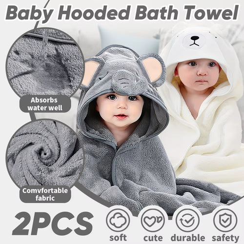 2-Pack Hooded Baby Towels – Soft, Cozy & Grow-With-Me Size (32x32”)