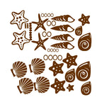 Beach Themed Room Decor - Set of 30 Fancy Sea Beach Shell Wall Decals , Vinyl Sea Shell Wall Stickers 