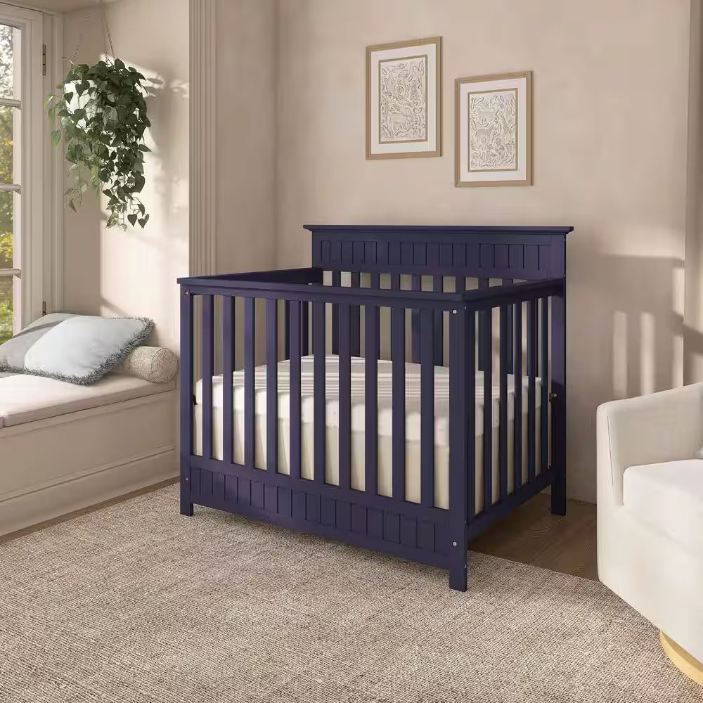 Harbor 4-in-1 Convertible Mini Crib – Navy