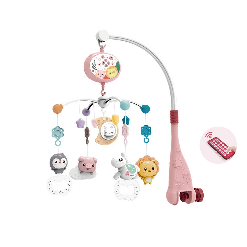 Musical Crib Mobile – Lights, Projection & Remote Control for Soothing Sleep