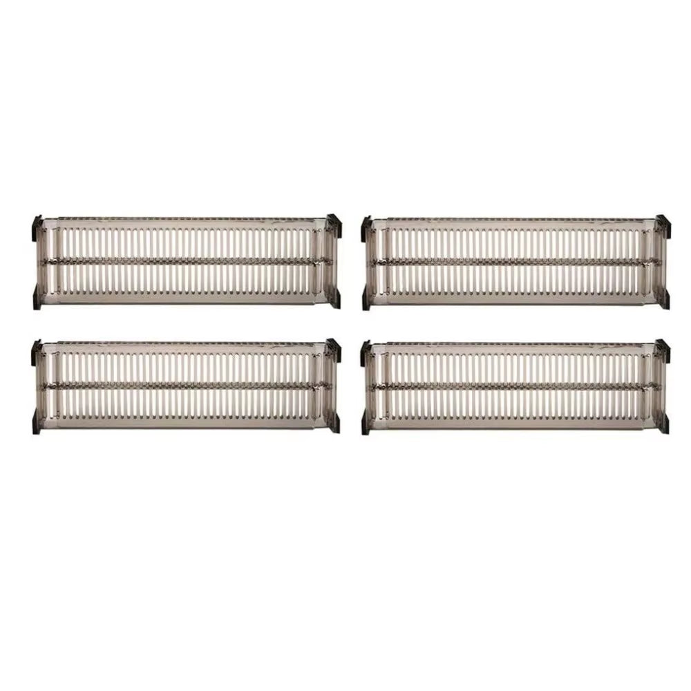 Drawer Divider Adjustable Length from 28 to 53.5 Cm, Kitchen Storage, Organiser, Plastic, Clear,
