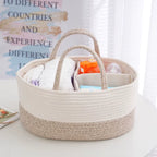 Multi-Use Diaper Bag & Organizer – Portable Cotton Rope Storage for Mom & Baby